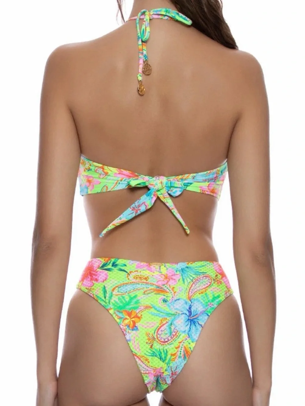 Luli Fama Hibiscus Dream Keyhole Ring One-Piece Swimsuit